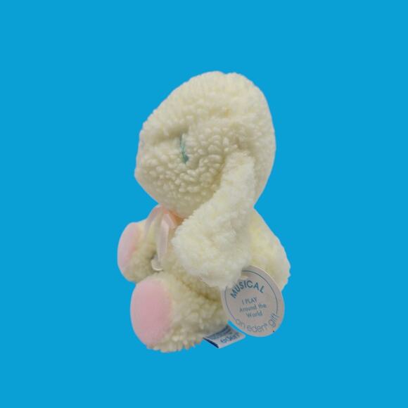 Musical Eden w/Tags Sherpa Plush Lamb Around the World Lullaby Vintage Baby Toy - Picture 9 of 13